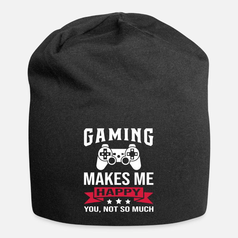 Gaming Makes Me Happy - Jersey Beanie - black