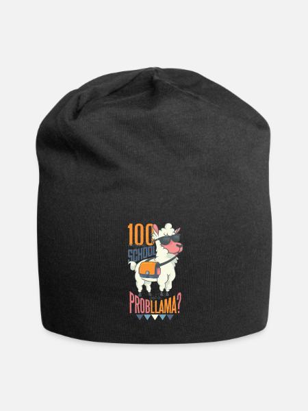 100 jours d'école Llama Lama Peru Alpaca - Bonnet en jersey - noir