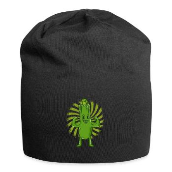 Zucchini Vegan vegetarisch Vegetarier Geschenk - Jersey-Beanie - Schwarz - Vorne