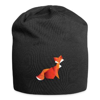Origami fox woodlanders clever child boy hunter - Jersey Beanie - black - Front