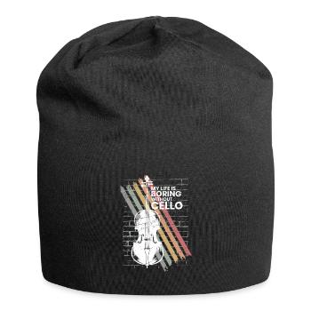 Cello Bassgeige Kniegeige Streichinstrument Cello - Jersey-Beanie - Schwarz - Vorne