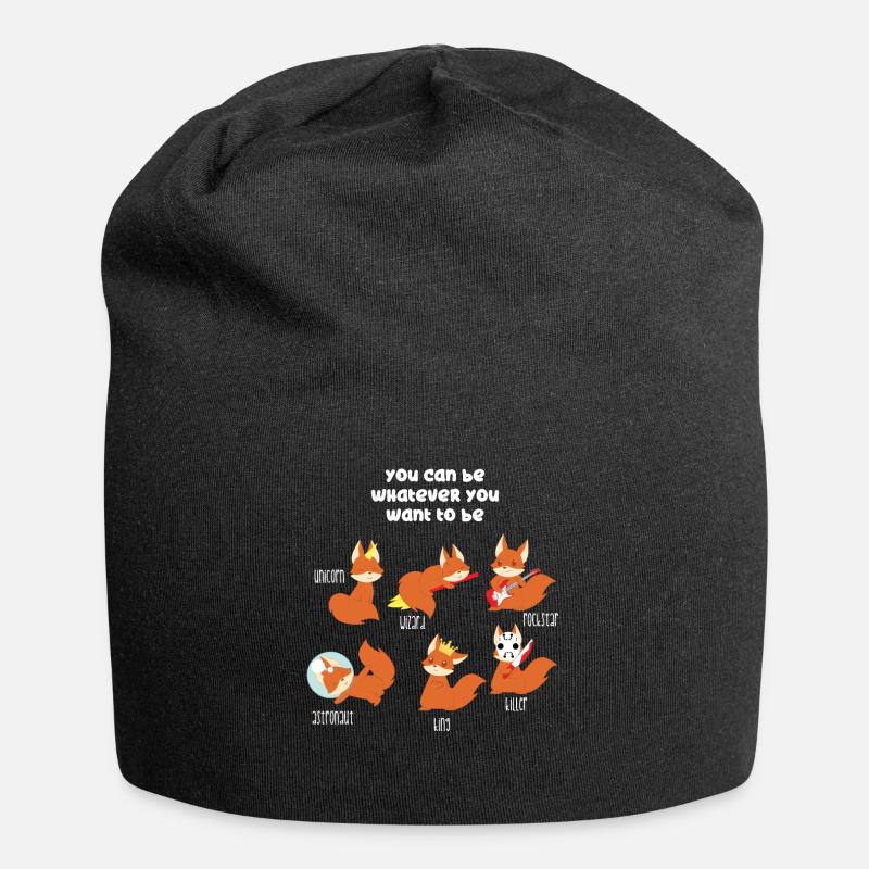 Fox - Fox T-Shirt - Fox Fan - Funny - Jersey Beanie - black
