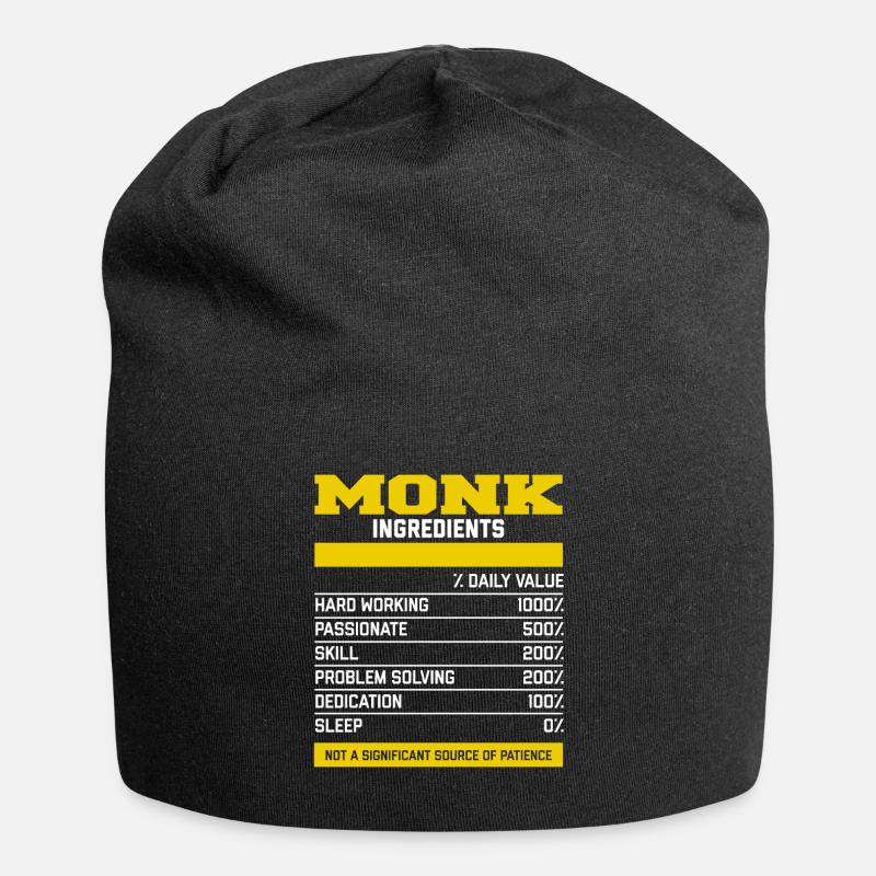 Nice Monk Ingredients T-Shirt - Jersey-Beanie - Schwarz