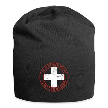 Schweiz - Jersey-Beanie - Schwarz - Vorne