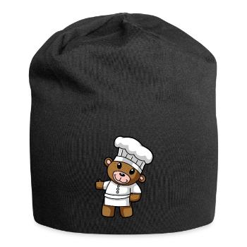 Art culinaire Teddy Chef Cuisine Dessin Ours Comique - Bonnet en jersey - noir - Devant
