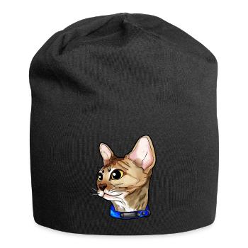 Devon Rex Katze Katzengesicht Katzen Liebe - Jersey-Beanie - Schwarz - Vorne