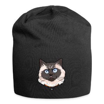 Himalayan chat perse chat chat himalayen - Bonnet en jersey - noir - Devant