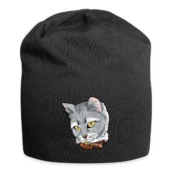 Siberian cat Sibérien Chat Visage De Chat Amour - Bonnet en jersey - noir - Devant