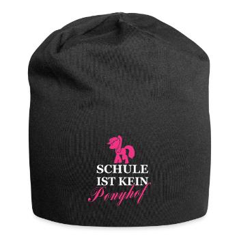 Schule ist kein Ponyhof Pink Schüler Geschenk - Jersey-Beanie - Schwarz - Vorne