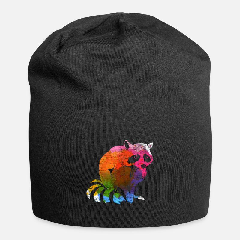 Waschbär - Jersey-Beanie - Schwarz