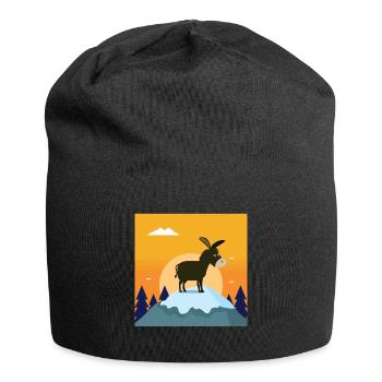 Donkeys on top - Jersey Beanie - black - Front