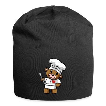 Chef Chef with Heart Cartoon Hobby Chef Culinary Art - Jersey Beanie - black - Front