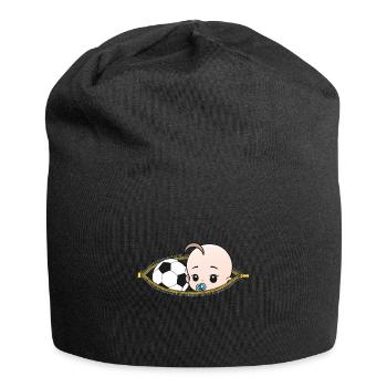 Schwangerschaft Fussball Sport schwanger Geschenk - Jersey-Beanie - Schwarz - Vorne