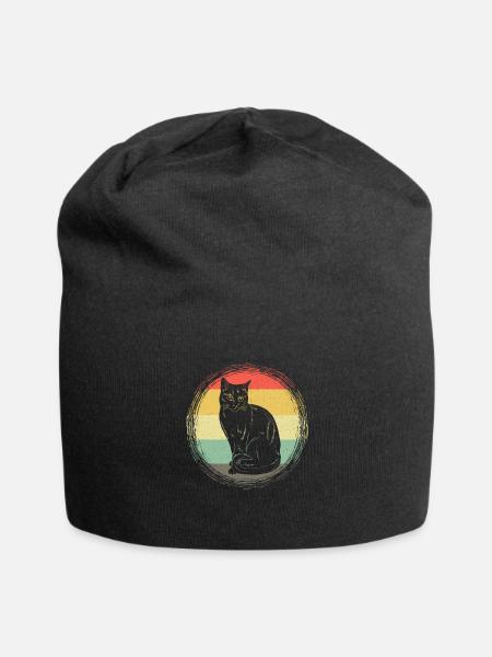 siamesische Katze retro - Jersey-Beanie - Schwarz