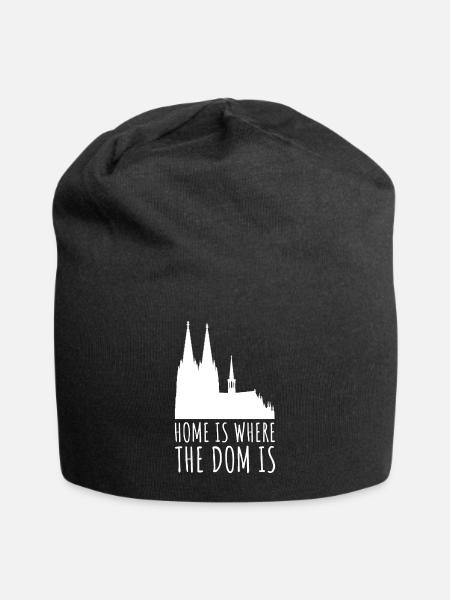 Kölner Dom Köln Geschenkidee Silhouette Karneval - Jersey-Beanie - Schwarz