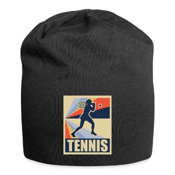 Retro tennis supplément vie cadeau - Bonnet en jersey - noir - Devant