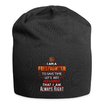 Firefighter Firefighter Funny Gift - Jersey Beanie - black - Front