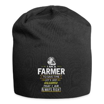 Cadeau agricole drôle d'agriculteur - Bonnet en jersey - noir - Devant