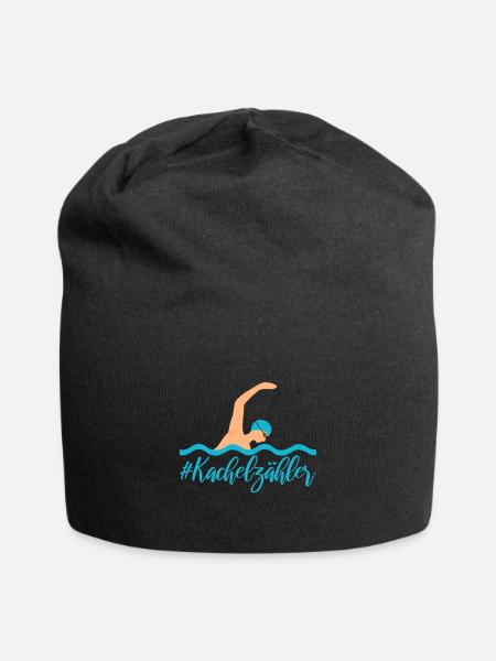 Kachelzähler Kraulen Schwimmer Geschenk - Jersey-Beanie - Schwarz