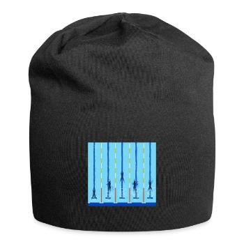 Piscine natation pistes de compétition cadeau - Bonnet en jersey - noir - Devant