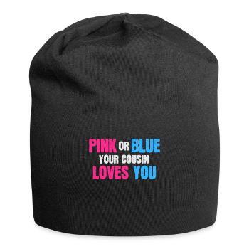Counsin Pink Blue Baby Gender Reveal - Jersey Beanie - black - Front