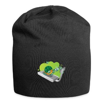 witizge schildkröte auf laufband - Jersey-Beanie - Schwarz - Vorne