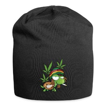 cool tortue pleureuse drôle - Bonnet en jersey - noir - Devant