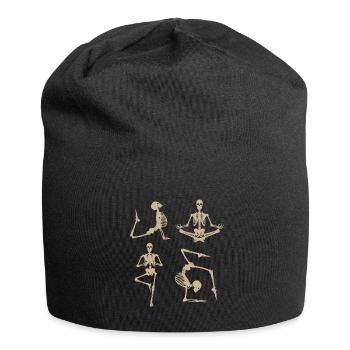 dessins de squelette de yoga cool - Bonnet en jersey - noir - Devant