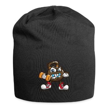 kettlebell dumbbell training muscle gym - Jersey Beanie - black - Front