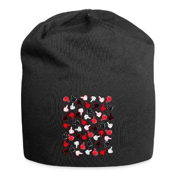 Stinky finger pattern - idée cadeau pour les rebelles - Bonnet en jersey - noir - Devant