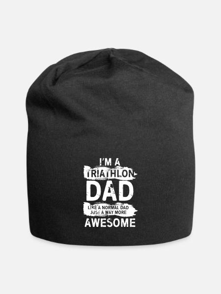 Cadeau triathlon papa papa triathlète cadeau - Bonnet en jersey - noir