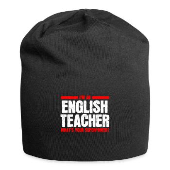 Englischlehrer Englischer Supermachtlehrer - Jersey-Beanie - Schwarz - Vorne