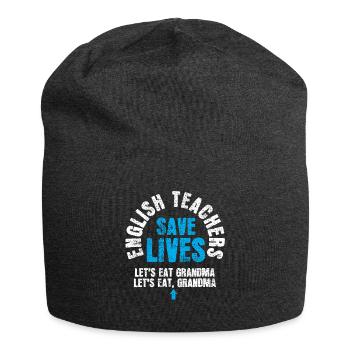 English Teacher Save Lives Funny Teacher Day - Jersey Beanie - charcoal grey - Front