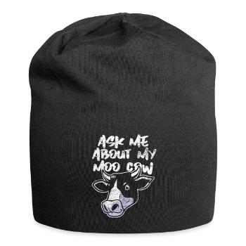 Vache animal - Bonnet en jersey - noir - Devant