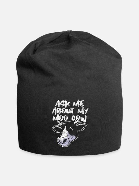 Vache animal - Bonnet en jersey - noir