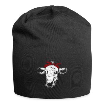 Kuh - Jersey-Beanie - Schwarz - Vorne