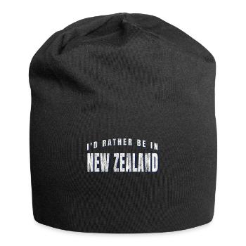 Kiwi-Neuseeländer - Jersey-Beanie - Schwarz - Vorne
