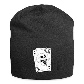 As de pique Ace Spades Skull Poker - Bonnet en jersey - charbon - Devant