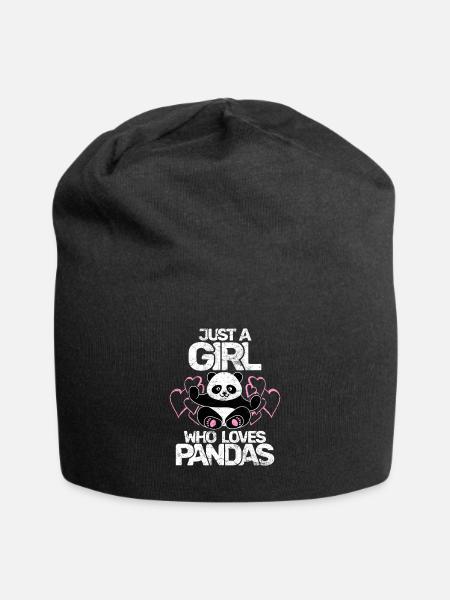 Panda - Jersey-Beanie - Schwarz