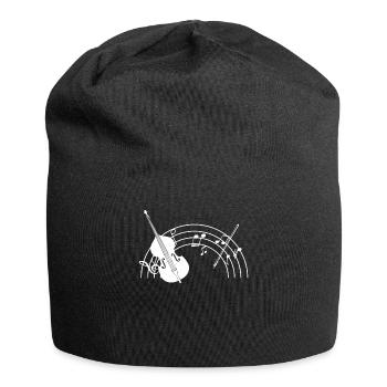 Double Bass - Double Bass - Double Bassist - Sheet Music - Jersey Beanie - black - Front