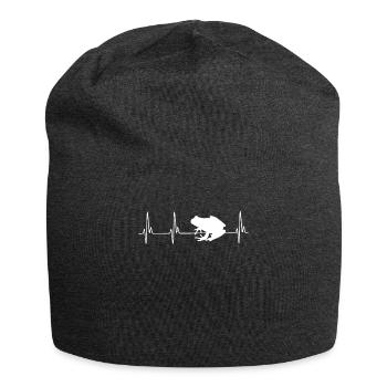 Frog ECG - Jersey Beanie - charcoal grey - Front
