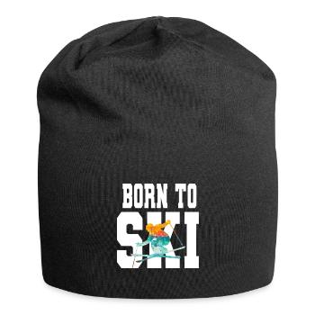 Born to SKI, Ski, Hiver, Tshirt - Bonnet en jersey - noir - Devant