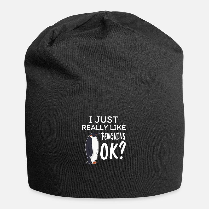 Pinguin - Jersey-Beanie - Schwarz