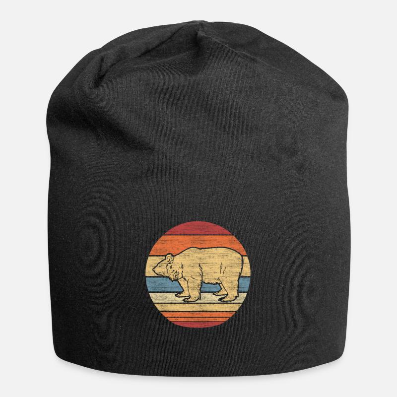 Bär - Jersey-Beanie - Schwarz