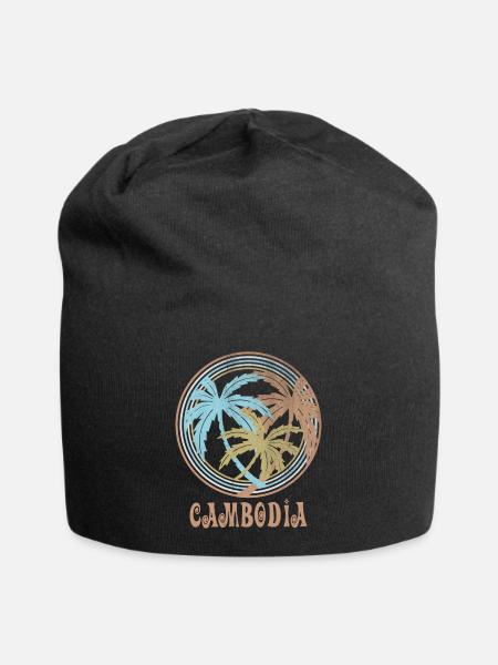 Kambodscha - Jersey-Beanie - Schwarz