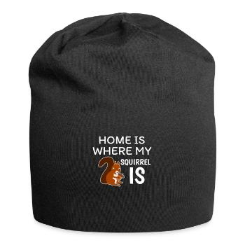 Eichhörnchen - Jersey-Beanie - Schwarz - Vorne