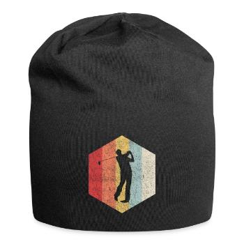 Golf Rétro Vintage Coup Ball vert Caddy - Bonnet en jersey - noir - Devant