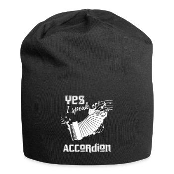 Akkordeon - Akkordeonist - Ziehharmonika - Noten - Jersey-Beanie - Schwarz - Vorne