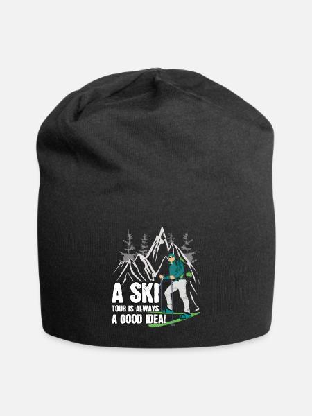 Ski Tour de randonnée touré Spruch Hiver Skitour - Bonnet en jersey - noir