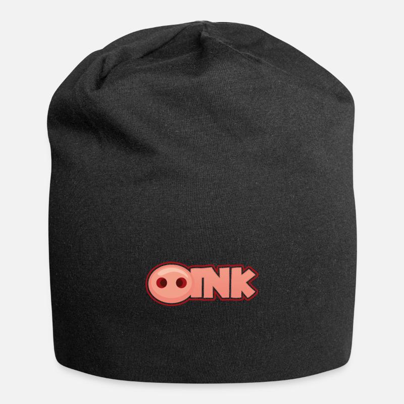 Schwein - Jersey-Beanie - Schwarz